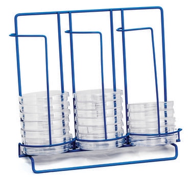 Poxygrid&#174; Petri Dish Dispensing Rack dish diam. 100&#160;mm, Holds 32 x plates, epoxy-coated (steel)