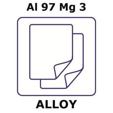 Aluminum-magnesium alloy, Al97Mg3 foil, 150 x 150mm, 0.01mm thickness, not light tested (nlt)