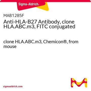 Anti-HLA-B27 Antibody, clone HLA.ABC.m3, FITC conjugated clone HLA.ABC.m3, Chemicon&#174;, from mouse