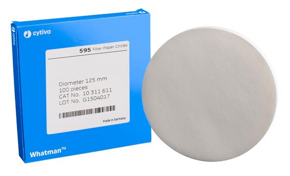 Whatman&#174; qualitative filter paper, Grade 595 circles, diam. 150&#160;mm, pack of 100