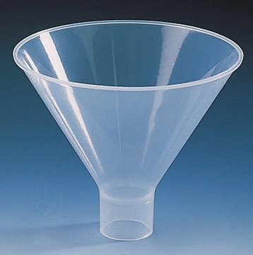 BRAND&#174; PP powder funnel short wide stem top diam. 180&#160;mm, bottom diam. 40&#160;mm