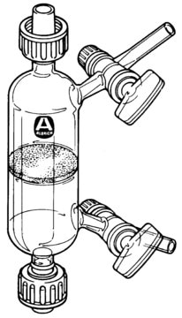 Double-ended filter with a glass stopcock on each of the two side-arms capacity 60&#160;mL, male Joints: ST/NS 14/20 (2)