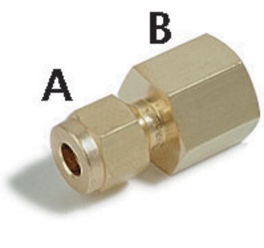 Swagelok&#174; Connector to Female NPT Swagelok&#174; 400-7-2, stainless steel, 1/4 in. Swagelok, 1/8 in. female NPT