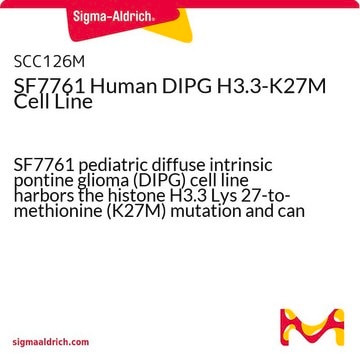 SF7761 Human DIPG H3.3-K27M Cell Line SF7761 pediatric diffuse intrinsic pontine glioma (DIPG) cell line harbors the histone H3.3 Lys 27-to-methionine (K27M) mutation and can support research and drug development efforts targeting DIPG.