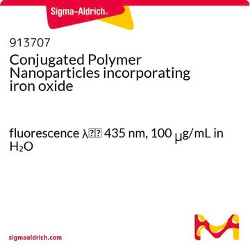 Conjugated Polymer Nanoparticles incorporating iron oxide fluorescence &#955;em&#160;435&#160;nm, 100&#160;&#956;g/mL in H2O