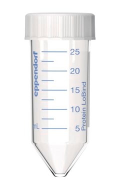 Eppendorf&#174; Protein LoBind tubes capacity 25&#160;mL, PCR clean, screw top cap, speed 17,000 x g rpm, pkg of 200&#160;ea (4 bags x 50 tubes)