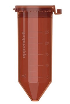 Eppendorf&#174; Conical Tubes sterile, cap (snapTech ), endotoxin free, Biopur, DNase free, Biopur, capacity 25&#160;mL, amber, pkg of 150&#160;ea (6 bags x 25 tubes)