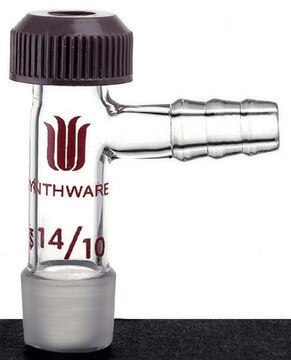 Synthware&#8482; thermometer adapter with hose connection joint: ST/NS 14/10