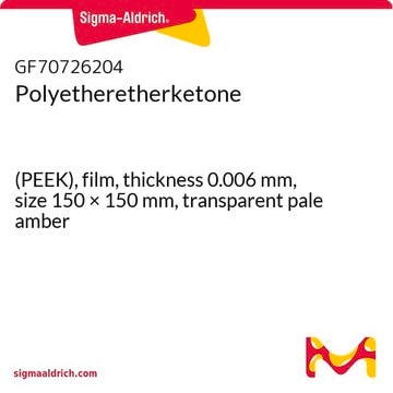 Polyetheretherketone (PEEK), film, thickness 0.006&#160;mm, size 150 × 150&#160;mm, transparent pale amber