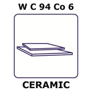 Tungsten carbide/cobalt sheet, WC 94%/Co 6%, thickness 5.0&#160;mm, size 25 × 25&#160;mm