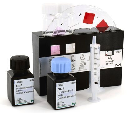 Chlorine Test colorimetric, 0.25-15&#160;mg/L (Cl2), for use with MCOLORTEST&#174;