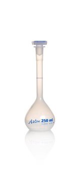 Azlon Polypropylene Volumetric Flask With PPE Stopper class B, capacity 250&#160;mL