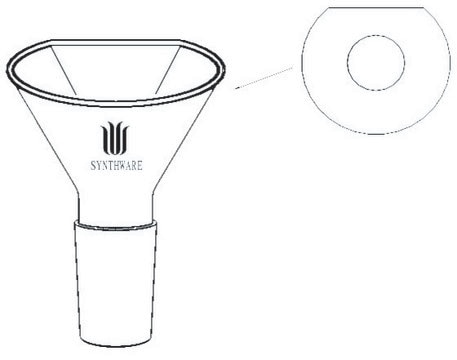 Synthware&#8482; powder funnel with flattened side joint: ST/NS 24/40, top diam. 75&#160;mm