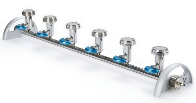 EZ-Fit&#174; Manifold 6-place manifold base for filtration application, stainless steel