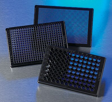 Corning&#174; multicoated microplates well size 96, black polystyrene, flat bottom wells clear, non-sterile, lid