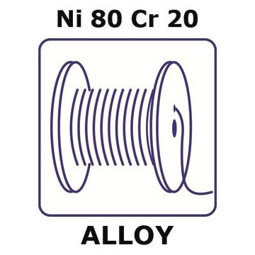 Nickel-chromium alloy, Ni80Cr20 5m wire, 0.01mm diameter, as drawn