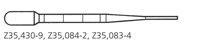 Transfer pipette, polyethylene graduated to 2 mL, blood bank, bulb draw 1.8&#160;mL, non-sterile