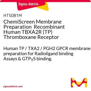 ChemiScreen Membrane Preparation Recombinant Human TBXA2R (TP) Thromboxane Receptor Human TP / TXA2 / PGH2 GPCR membrane preparation for Radioligand binding Assays &amp; GTP&#947;S binding.