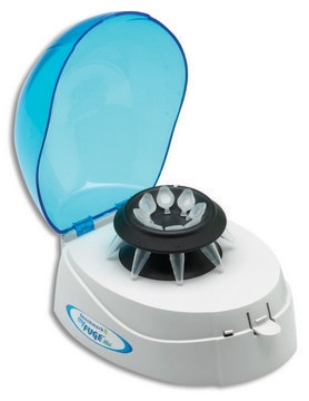 MyFuge&#8482; mini centrifuge blue lid, with 2 rotors, AC/DC input 110 - 240 V AC, European 2-pin plug