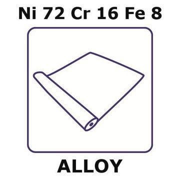 Inconel&#174; alloy 600 - heat resisting alloy, Ni72Cr16Fe8 foil, 0.5m coil, 76mm coil width, 0.1mm thickness, annealed