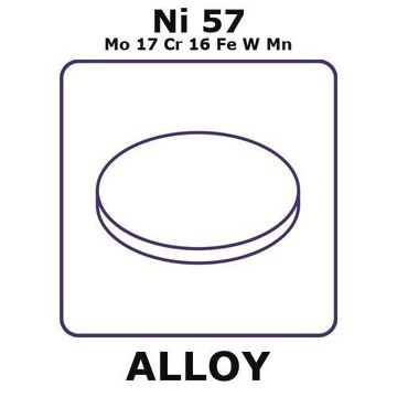 Hastelloy&#174; C276 - heat resisting alloy, Ni57Mo17Cr16FeWMn foil, 6mm disks, 0.025mm thickness, as rolled