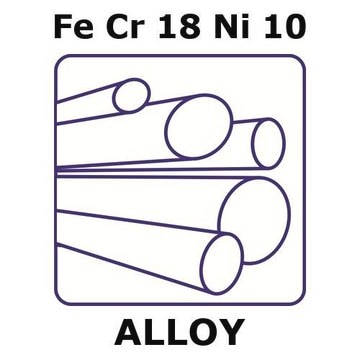 Stainless steel - AISI 304L alloy, Fe/Cr18/Ni10 1000mm rod, 2mm diameter