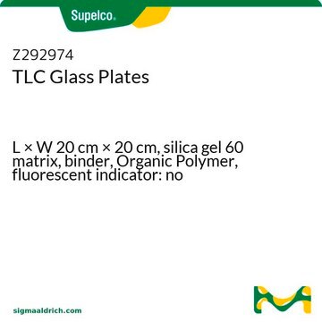 TLC Glass Plates L × W 20&#160;cm × 20&#160;cm, silica gel 60 matrix, binder, Organic Polymer, fluorescent indicator: no