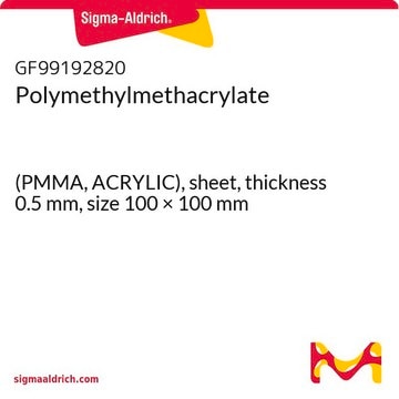 Polymethylmethacrylate (PMMA, ACRYLIC), sheet, thickness 0.5&#160;mm, size 100 × 100&#160;mm