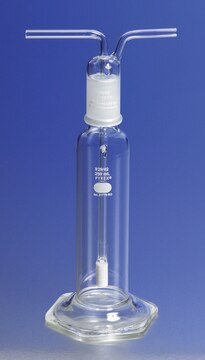 Pyrex&#174; gas-washing bottle, fritted cylinder, 29/42 ST stopper capacity 125&#160;mL, porosity 40-60&#160;&#956;m