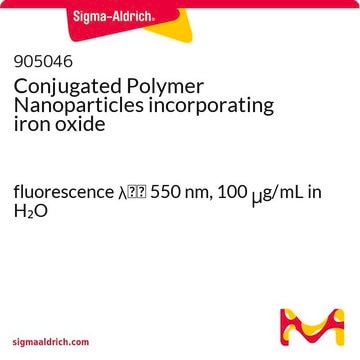 Conjugated Polymer Nanoparticles incorporating iron oxide fluorescence &#955;em&#160;550&#160;nm, 100&#160;&#956;g/mL in H2O