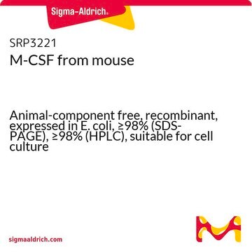 M-CSF from mouse Animal-component free, recombinant, expressed in E. coli, &#8805;98% (SDS-PAGE), &#8805;98% (HPLC), suitable for cell culture