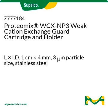 Proteomix&#174; WCX-NP3 Weak Cation Exchange Guard Cartridge and Holder L × I.D. 1&#160;cm × 4&#160;mm, 3&#160;&#956;m particle size, stainless steel