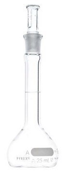 Pyrex&#174; volumetric flask, class A with Pyrex&#174; ST stopper capacity 250&#160;mL