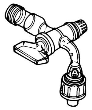 Adapter with glass stopcock male joint: ST/NS 14/20, female joint: ST/NS 14/20