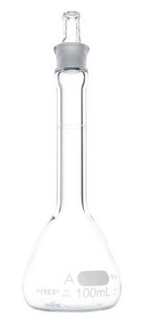 Pyrex&#174; volumetric flask, certified and serialized, with Pyrex&#174; ST stopper capacity 100&#160;mL