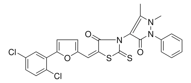 (5E)-5-{[5-(2,5-DICHLOROPHENYL)-2-FURYL]METHYLENE}-3-(1,5-DIMETHYL-3-OXO-2-PHENYL-2,3-DIHYDRO-1H-PYRAZOL-4-YL)-2-THIOXO-1,3-THIAZOLIDIN-4-ONE AldrichCPR