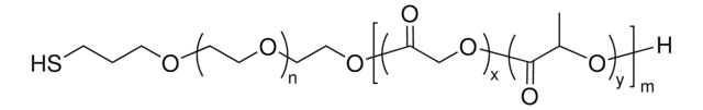 Thiol poly(ethylene glycol)-block-poly(lactide-co-glycolide) PEG average Mn 5,000, PLGA average Mn 15,000, lactide:glycolide 50:50