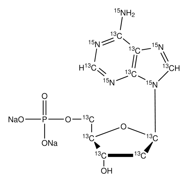 2&#8242;-Deoxyadenosine-13C10,15N5 5&#8242;-monophosphate disodium salt solution 100&#160;mM (in 5mM Tris HCl / H2O), &#8805;98 atom %, &#8805;95% (CP)