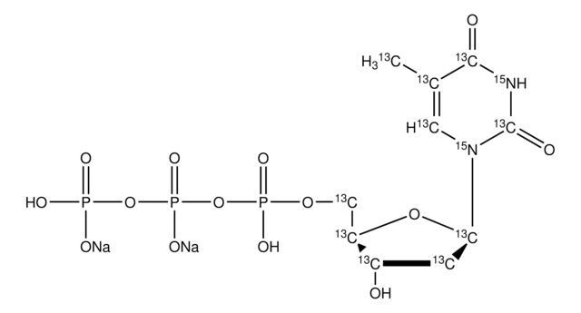 Thymidine-13C10,15N2 5&#8242;-triphosphate disodium salt solution 100&#160;mM (in 5mM Tris HCl / H2O), &#8805;98 atom %, &#8805;95% (CP)