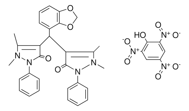 4,4'-(BENZO[D][1,3]DIOXOL-4-YLMETHYLENE)BIS(1,5-DIMETHYL-2-PHENYL-1H-PYRAZOL-3(2H)-ONE) COMPOUND WITH PICRIC ACID AldrichCPR